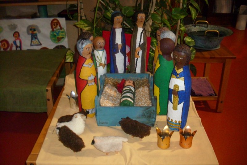 Das Weihnachtsfest war Anlass zur Gestaltung einer Kinderkrippe.